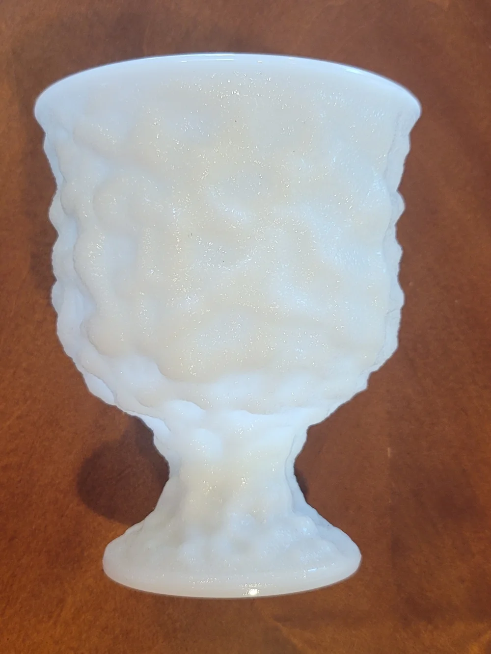 E.O. BRODY Textured‎ Milk Glass Pedestal Vase Model M3000 6.5 Inch